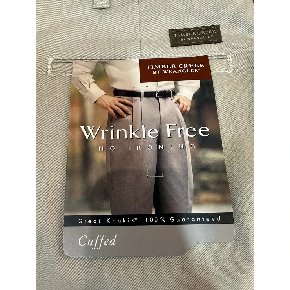 NEW Timber Creek by Wrangler Khakis Chino Pants Mens Pleated Size 34x32 NWT